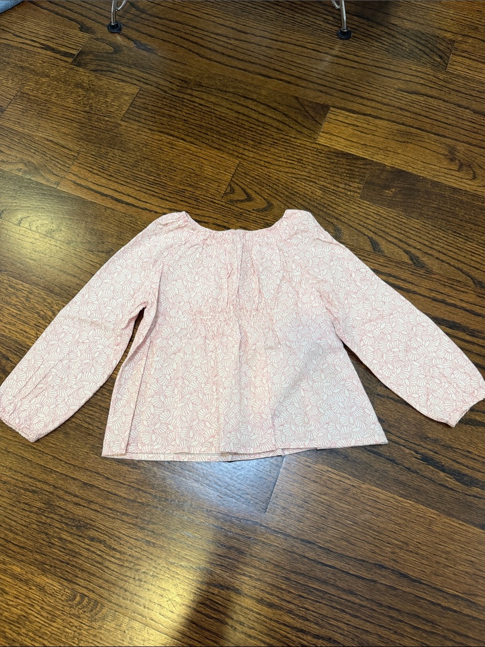Girls' Long-Sleeve Pink Floral Bonpoint Top